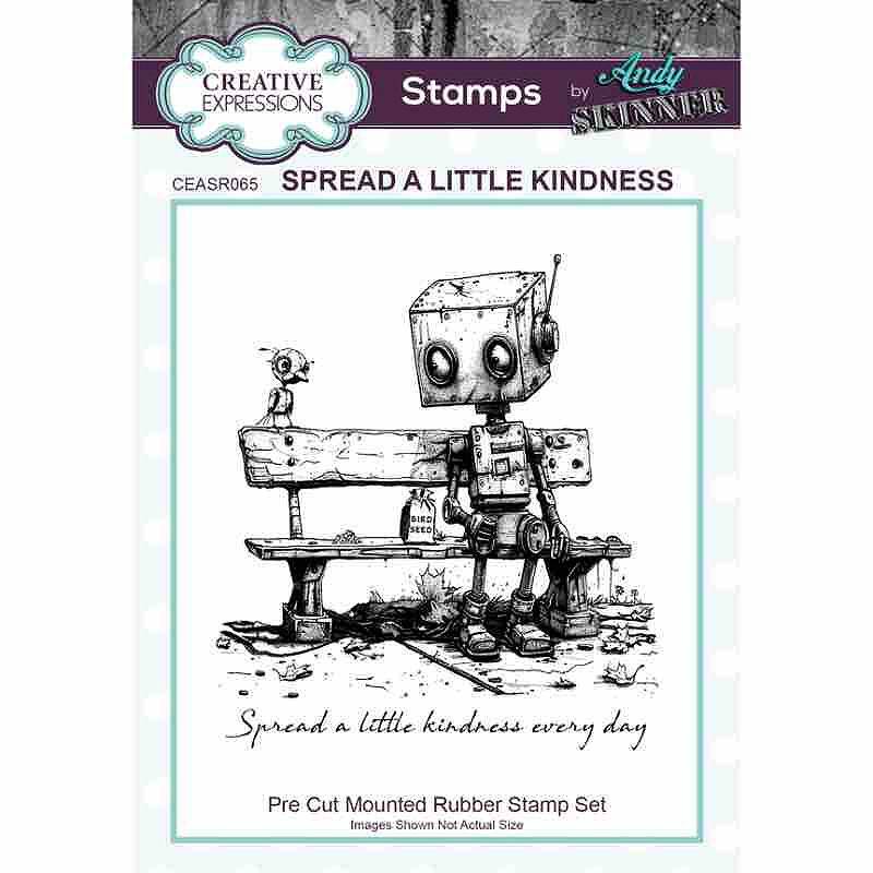 Creative Expressions Andy Skinner Spread a Little Kindness 4.2 in x 3.8 in Pre-Cut Rubber Stamp