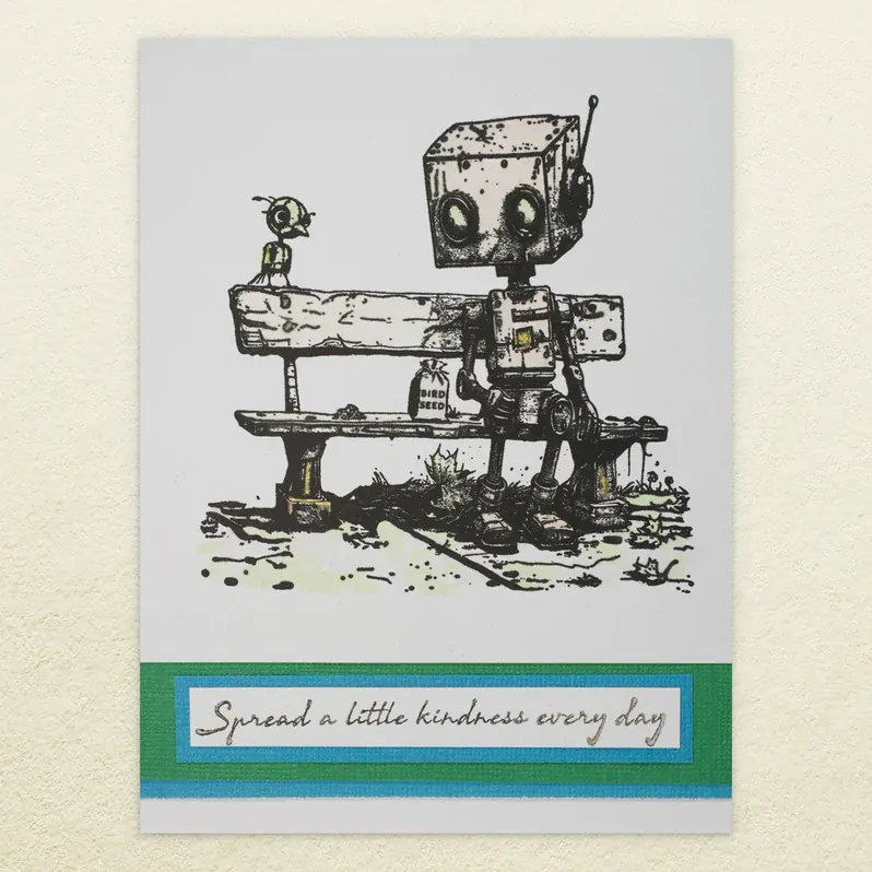Creative Expressions Andy Skinner Spread a Little Kindness 4.2 in x 3.8 in Pre-Cut Rubber Stamp