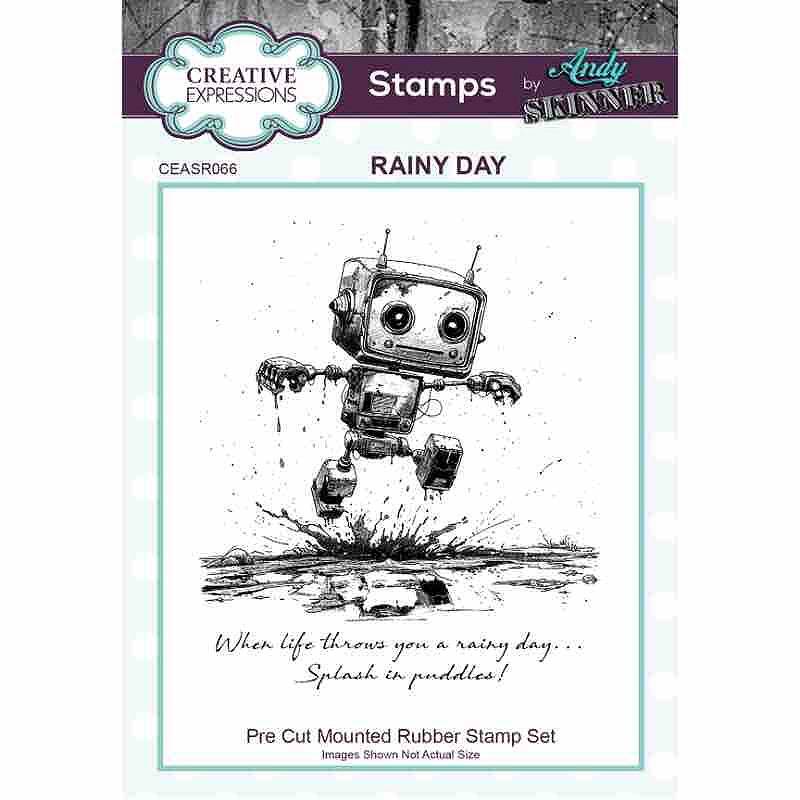 Creative Expressions Andy Skinner Rainy Day 4.2 in x 3.8 in Pre-Cut Rubber Stamp