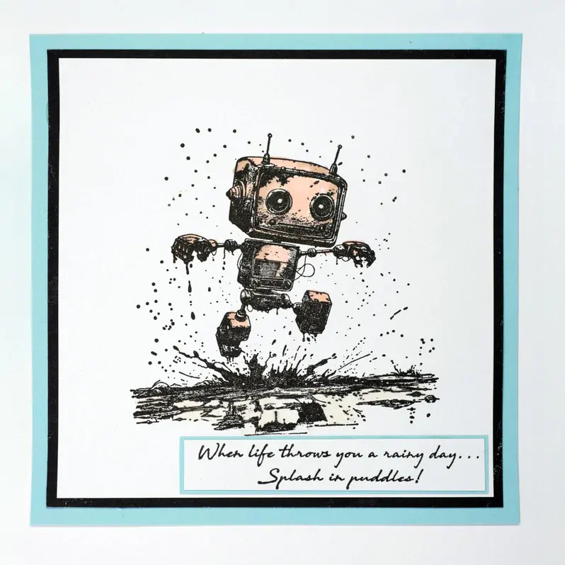 Creative Expressions Andy Skinner Rainy Day 4.2 in x 3.8 in Pre-Cut Rubber Stamp