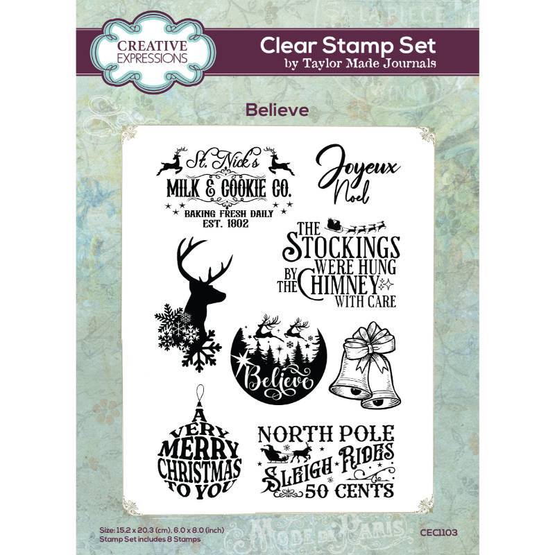 Creative Expressions Believe by Taylor Made Journals - 6in x 8in Clear Stamp - CEC1103