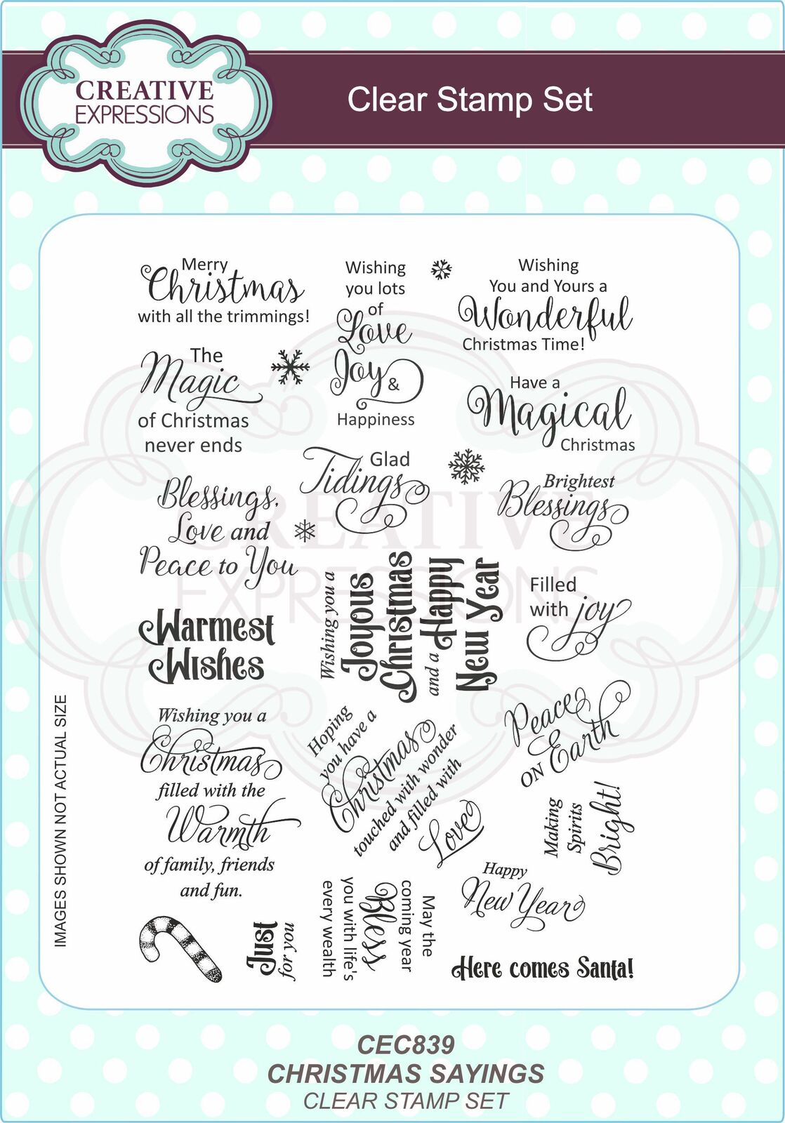 Creative Expressions Stamps Christmas Sayings CEC839