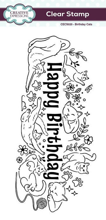Birthday Cats DL Clear Stamp By Creative Expressions