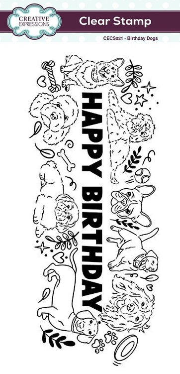 Birthday Dogs DL Clear Stamp By Creative Expressions
