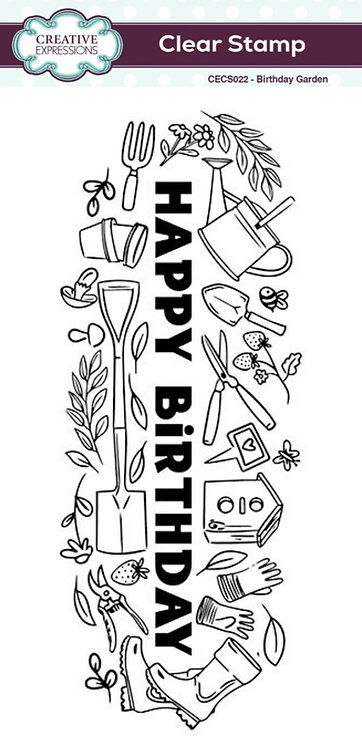 Birthday Garden DL Clear Stamp By Creative Expressions