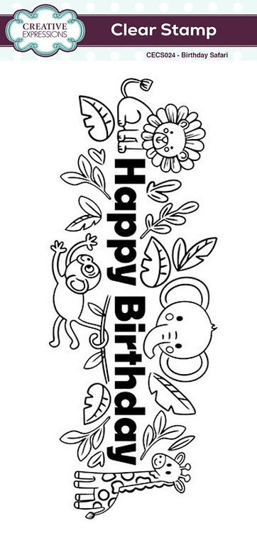 Birthday Safari DL Clear Stamp By Creative Expressions