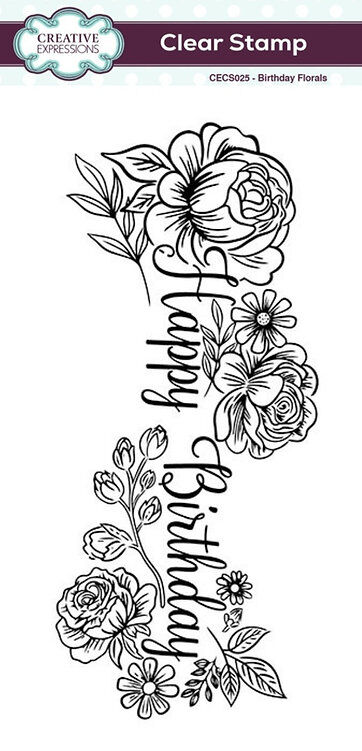 Birthday Florals DL Clear Stamp By Creative Expressions