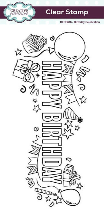 Birthday Celebration DL Clear Stamp By Creative Expressions