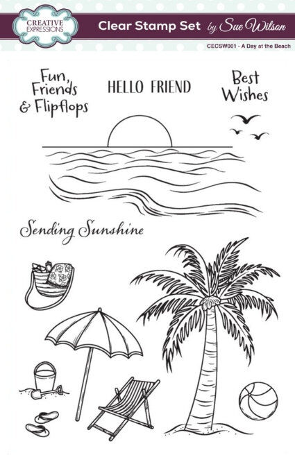 A Day At The Beach A5 Clear Stamp Set By Sue Wilson