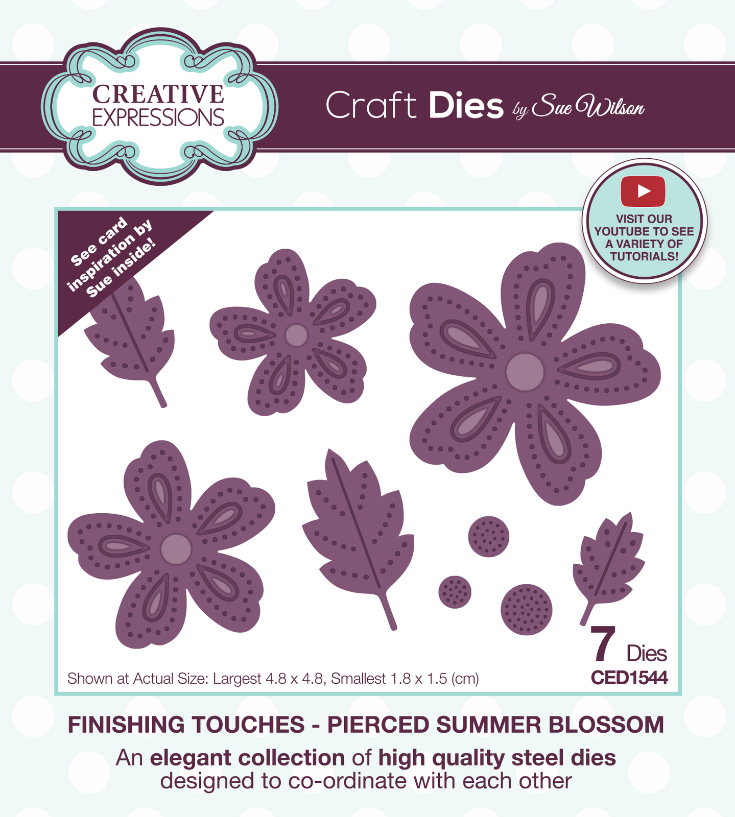 Sue Wilson Dies Finishing Touches Pierced Summer Blossoms CED1544