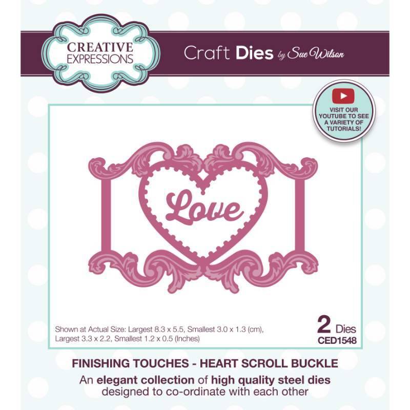 Sue Wilson Dies Finishing Touches Heart Scroll Buckle CED1548