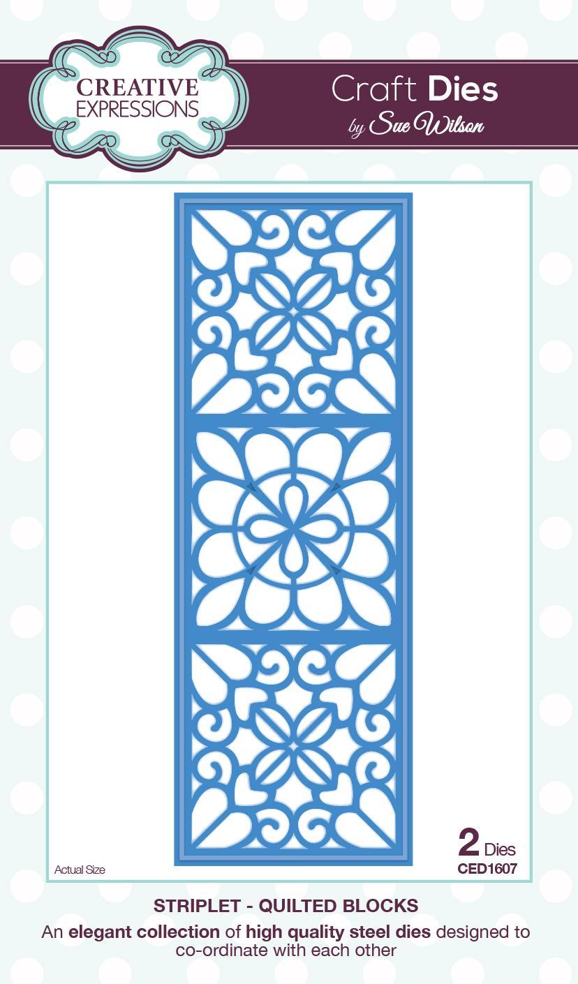 Sue Wilson Dies Striplet Collection Quilted Blocks CED1607 