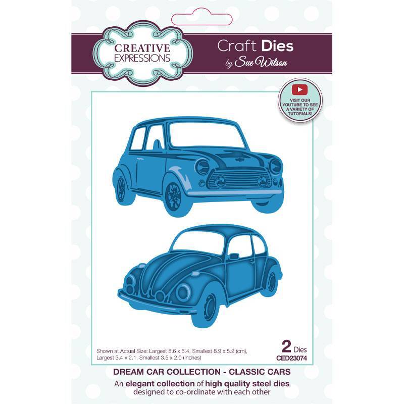 Creative Expressions Sue Wilson Classic Cars Craft Die CED23074
