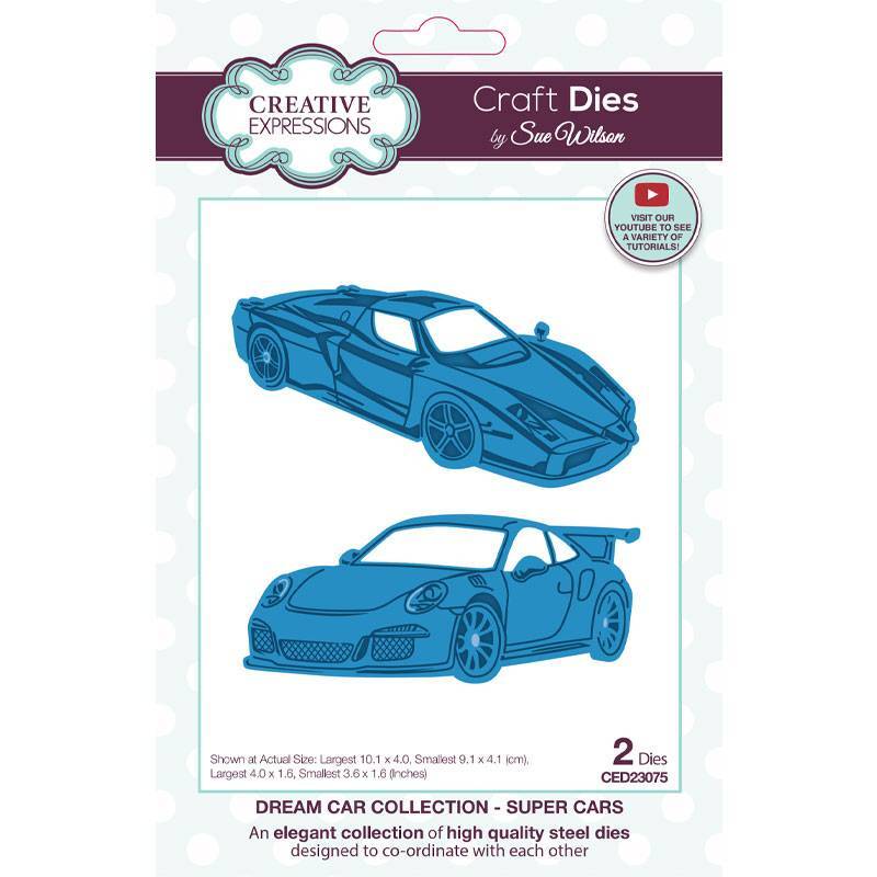 Creative Expressions Sue Wilson Super Cars Craft Die CED23075