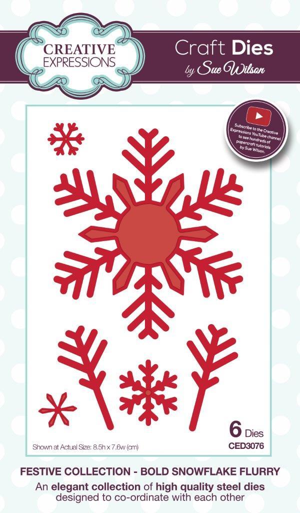Sue Wilson Dies Festive Collection Bold Snowflake Flurry CED3076 