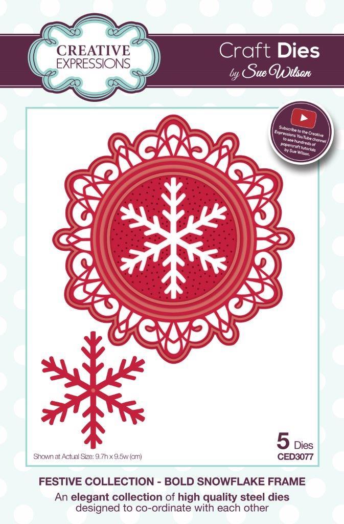 Sue Wilson Dies Festive Collection Bold Snowflake Frame CED3077 