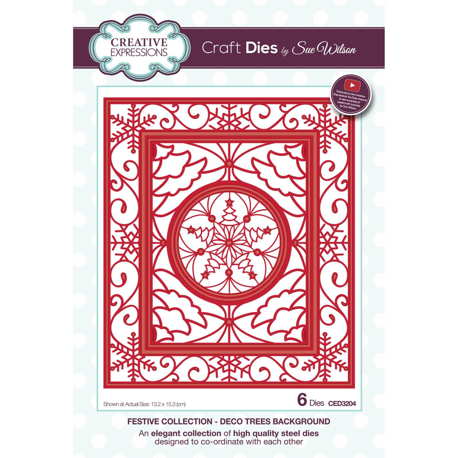 Sue Wilson Dies Festive Collection Deco Trees Background CED3204