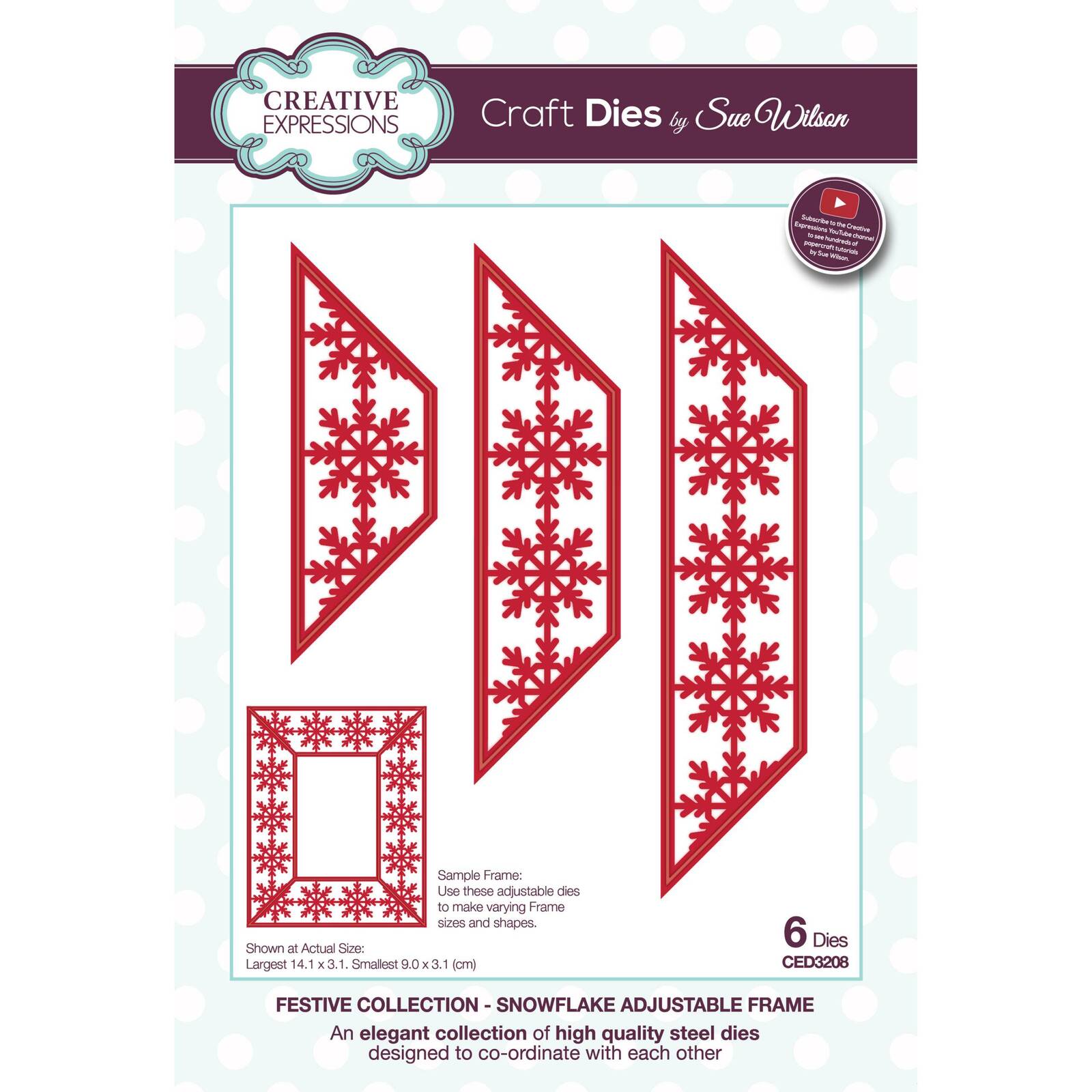 Sue Wilson Dies Festive Collection Snowflake Adjustable Frame CED3208