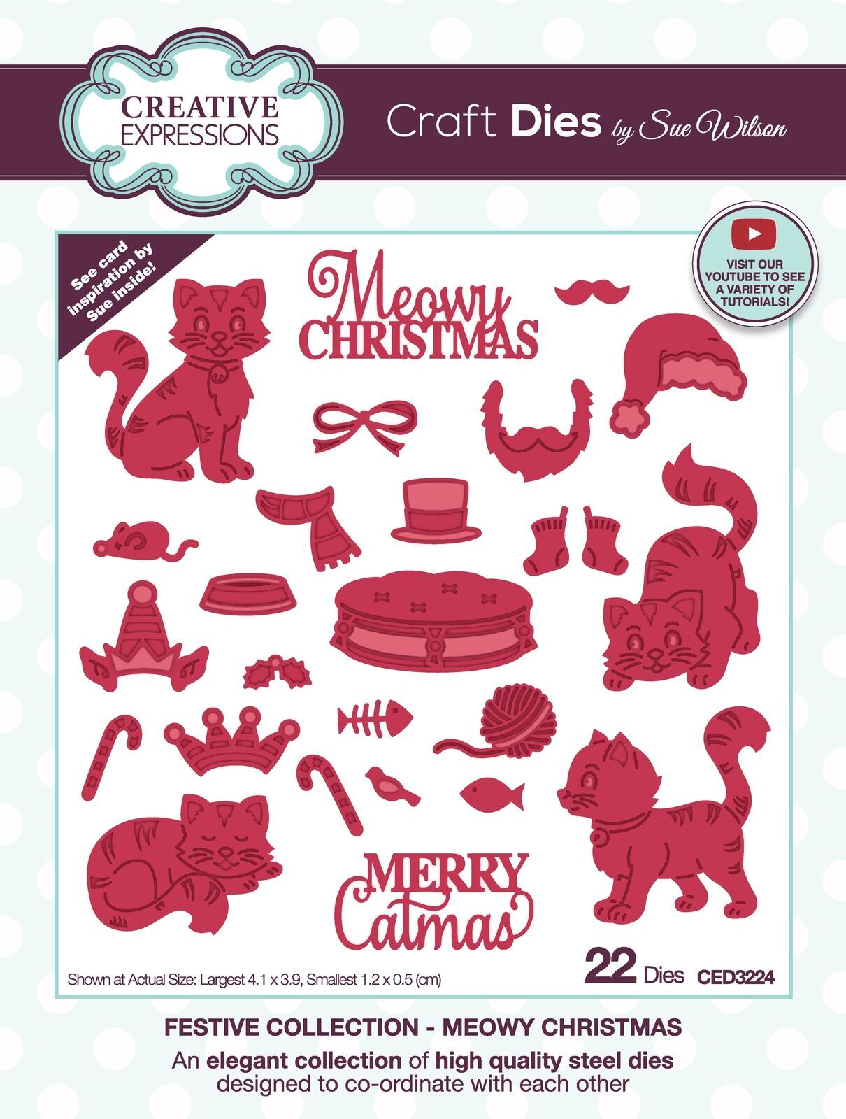Sue Wilson Dies Festive Collection Meowy Christmas CED3224