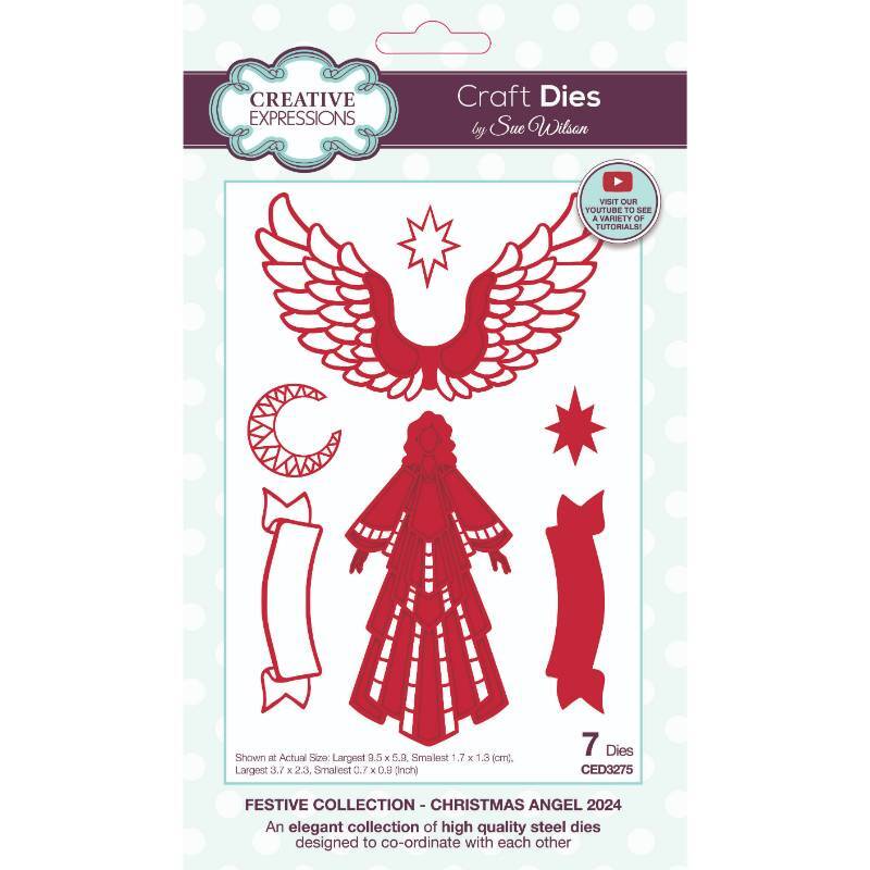 Creative Expressions Sue Wilson Dies Festive Christmas Angel 2024 -  CED3275