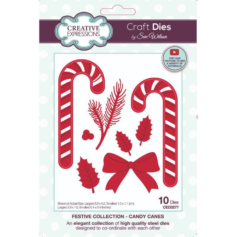 Creative Expressions Sue Wilson Dies Festive Candy Canes - CED3277