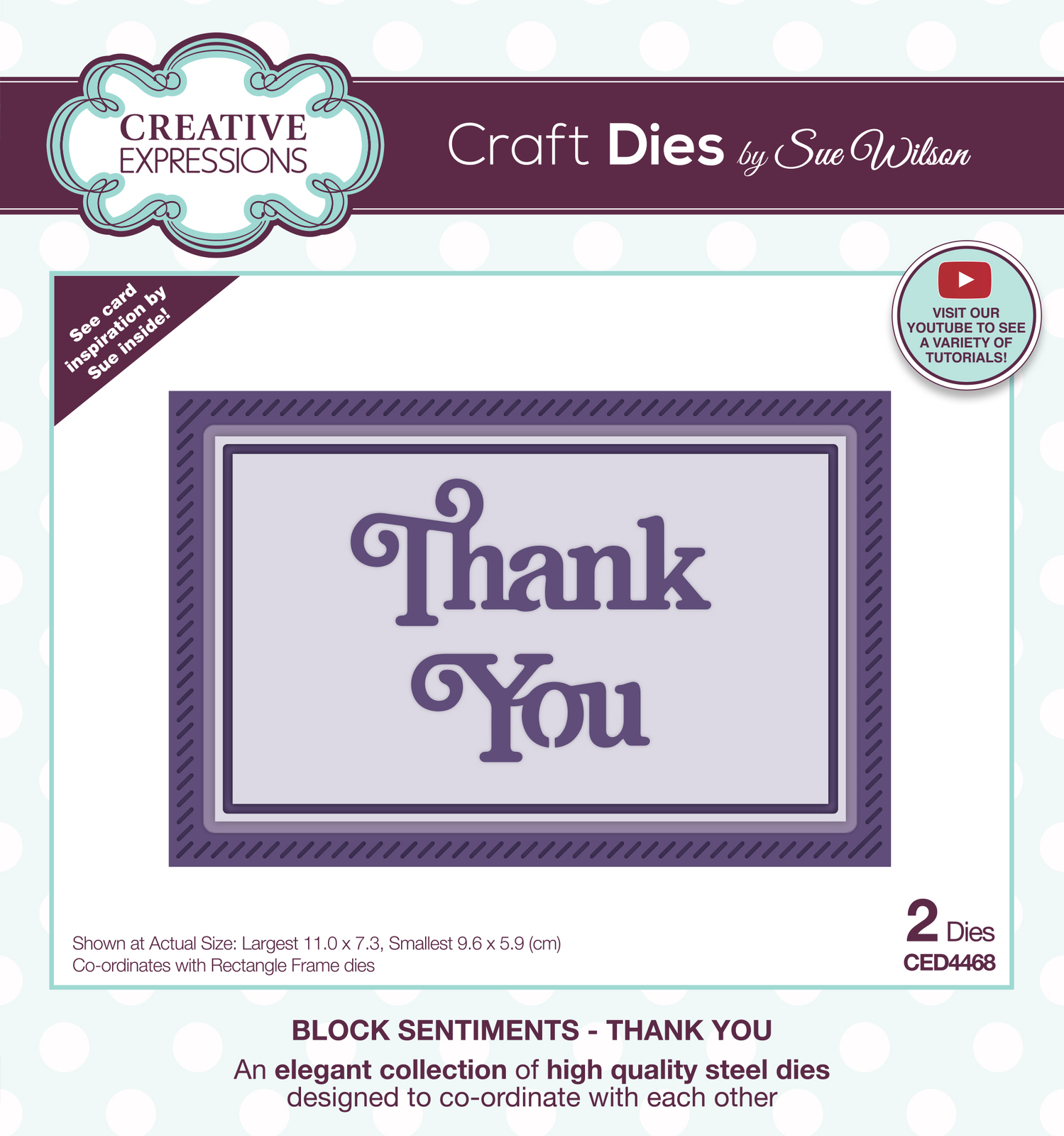 Creative Expressions Sue Wilson Block Sentiments Thank You Craft Die