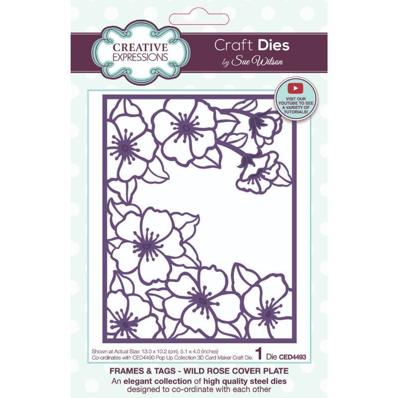 Creative Expressions Sue Wilson Frames and Tags Wild Rose Cover Plate CED4493