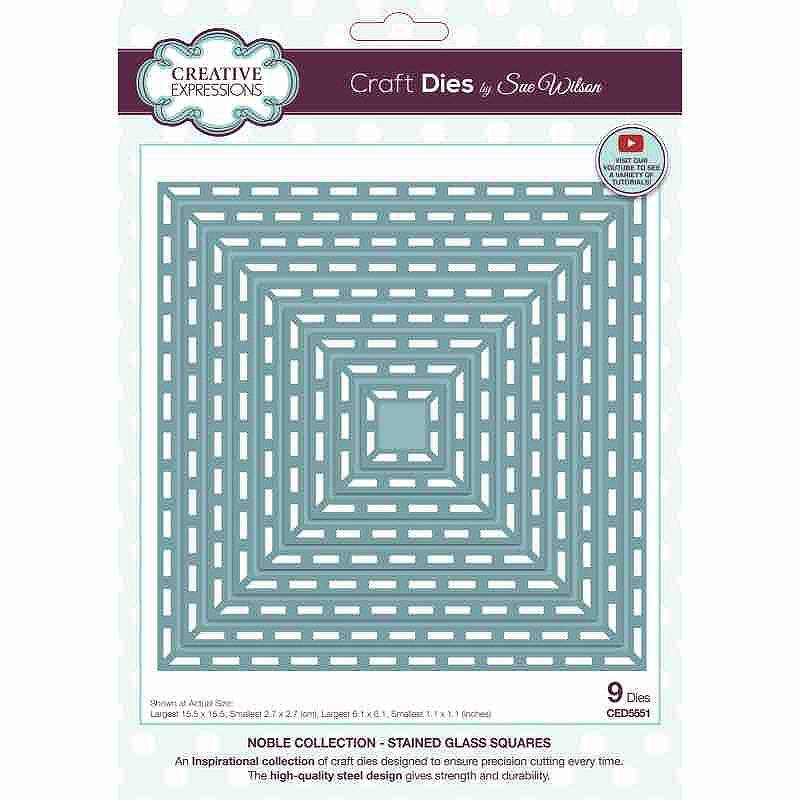 Sue Wilson Stained Glass Squares Craft Die - CED5551