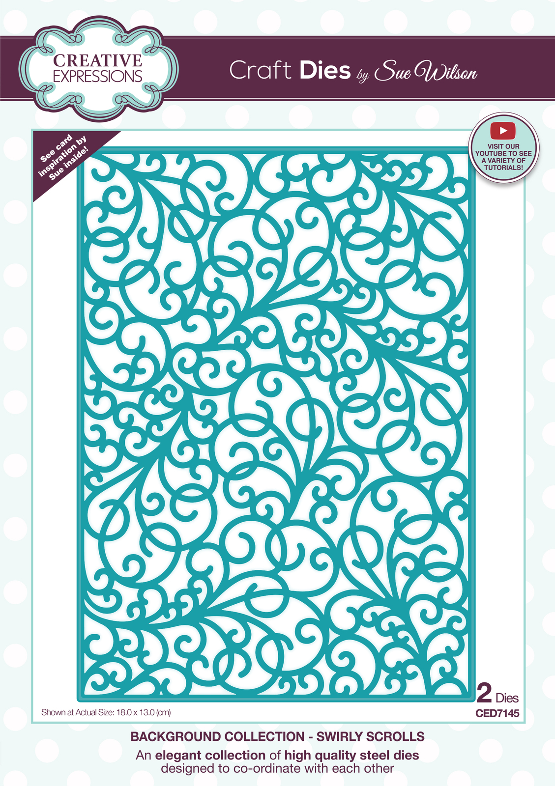 Sue Wilson Dies Background Collection Swirly Scrolls CED7145