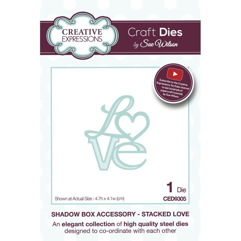 Sue Wilson Dies Shadow Boxes Collection Stacked Love CED9305 
