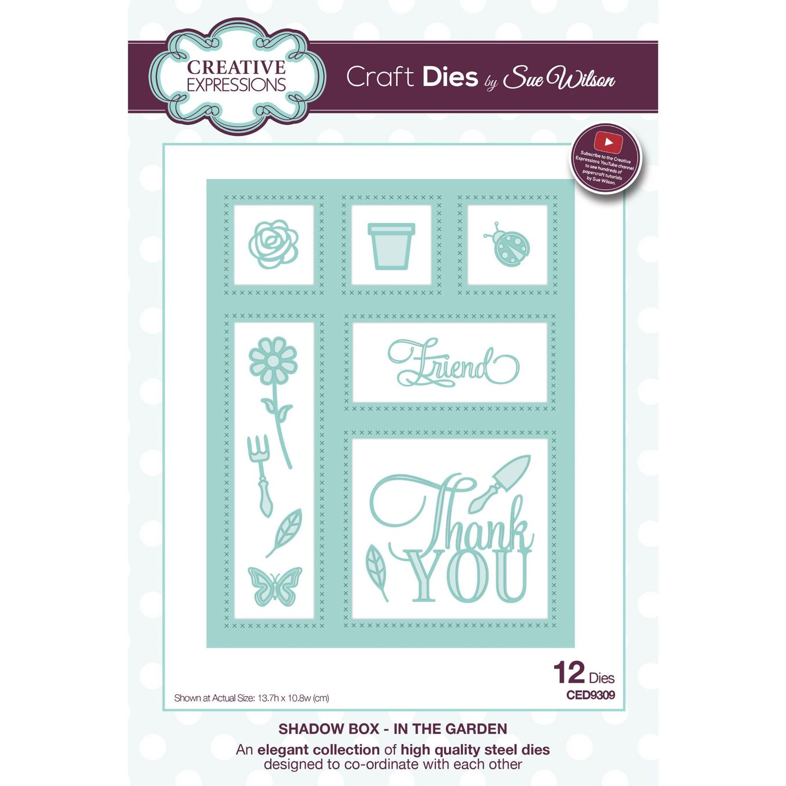 Sue Wilson Dies Shadow Boxes Collection In The Garden CED9309 