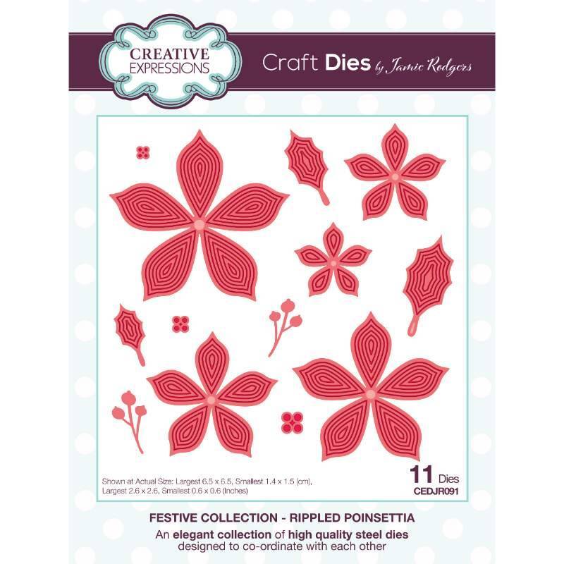 Creative Expressions Jamie Rodgers Holiday Rippled Poinsettia Craft Die