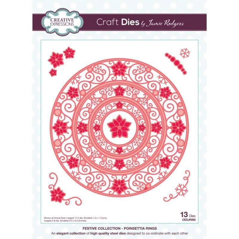 Creative Expressions Jamie Rodgers Holiday Poinsettia Rings Craft Die