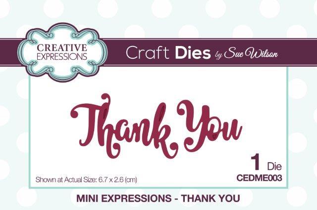 Sue Wilson Dies Mini Expressions Thank You CEDME003