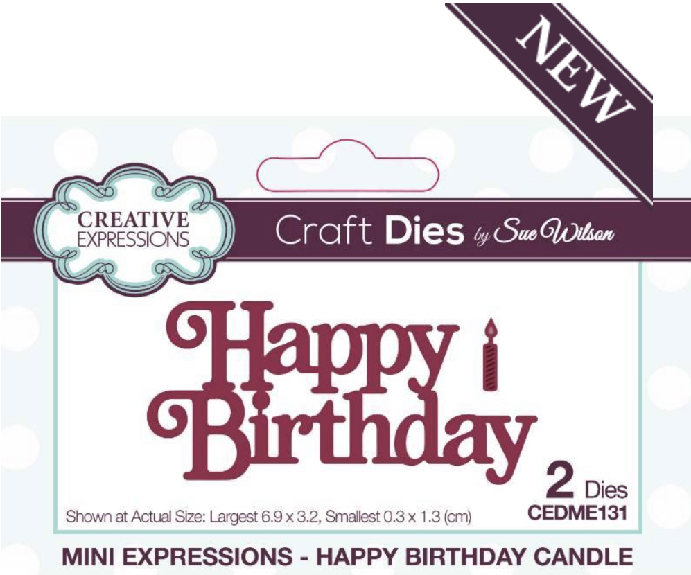 Sue Wilson Dies Mini Expressions Happy Birthday Candle CEDME131