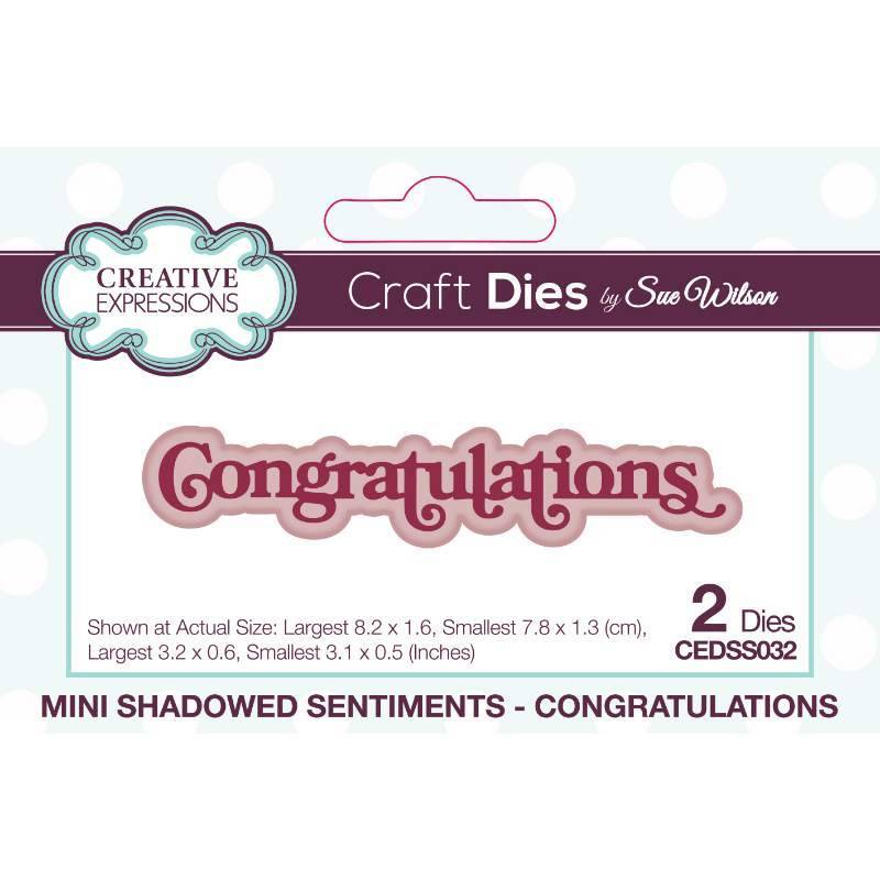 Sue Wilson Shadowed Sentiments Congratulations CEDSS032