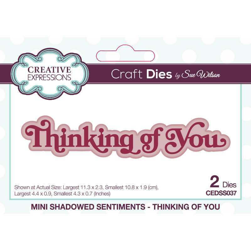 Sue Wilson Mini Shadowed Sentiments Thinking of You Die - CEDSS037