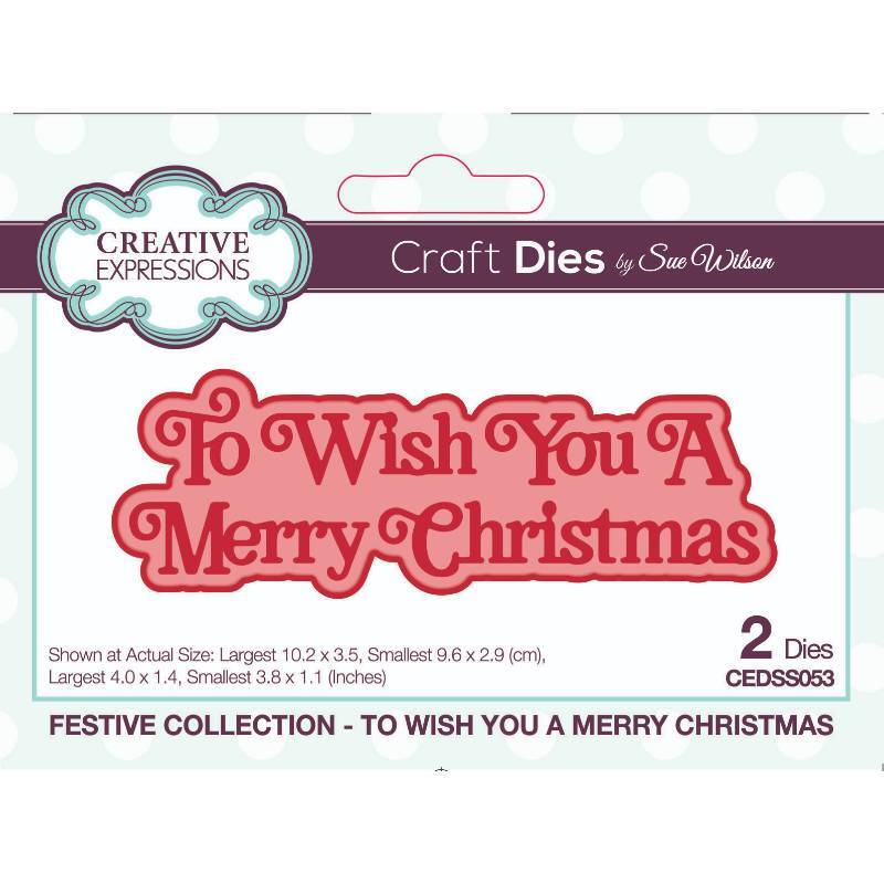 Sue Wilson Festive Shadowed Sentiments - To Wish You A Merry Christmas - CEDSS053