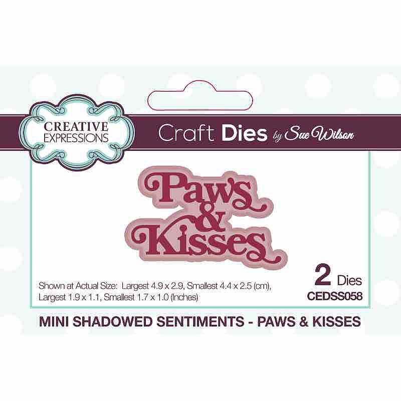 Sue Wilson Pet Pals Shadowed Sentiments - Paws & Kisses - CEDSS058