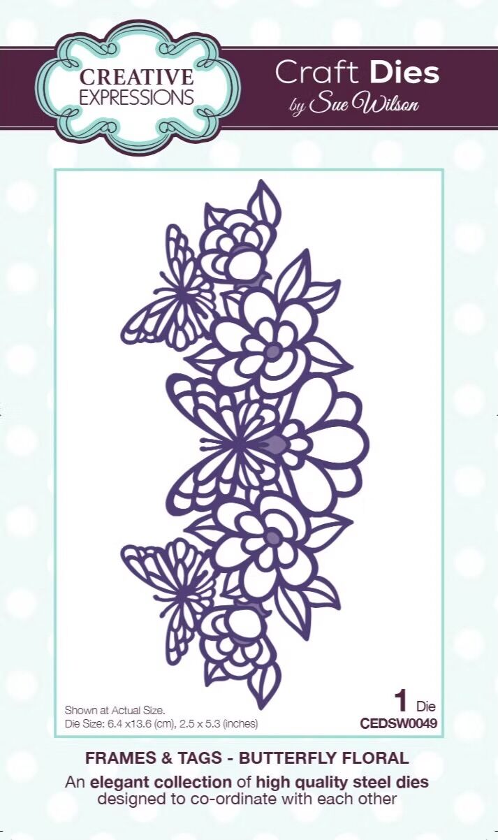 Butterfly Floral Craft Die By Sue Wilson