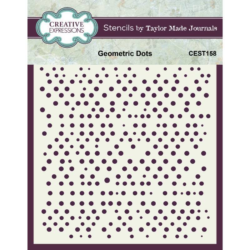 Creative Expressions Geometric Dots Stencil 6 in x 8 in by Taylor Made Journals - CEST157