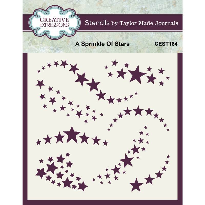 Creative Expressions A Sprinkle of Stars Stencil 6 in x 6 in by Taylor Made Journals - CEST164