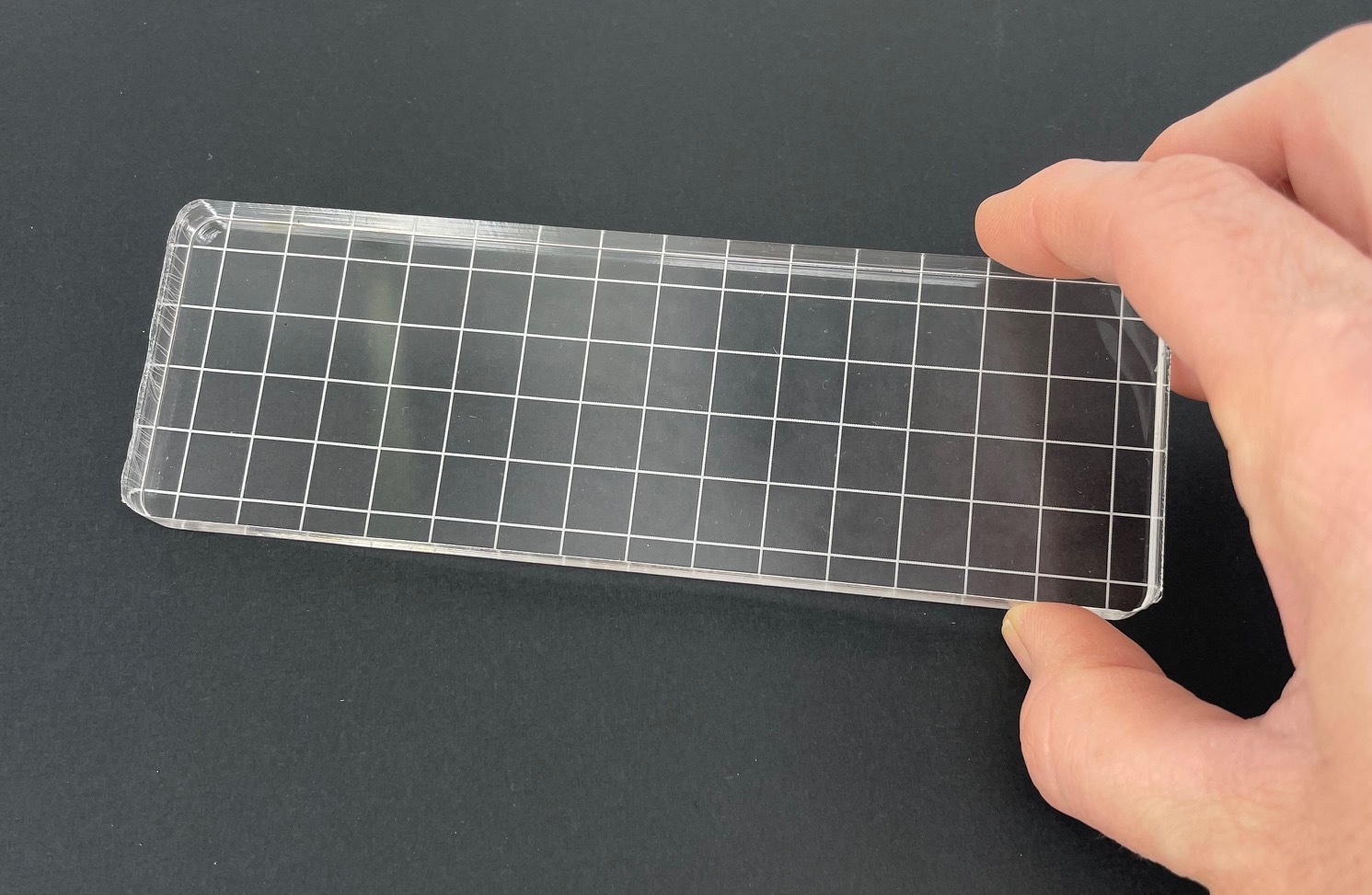 Acrylic Block 15cm x 5cm Stamp Block with Grid