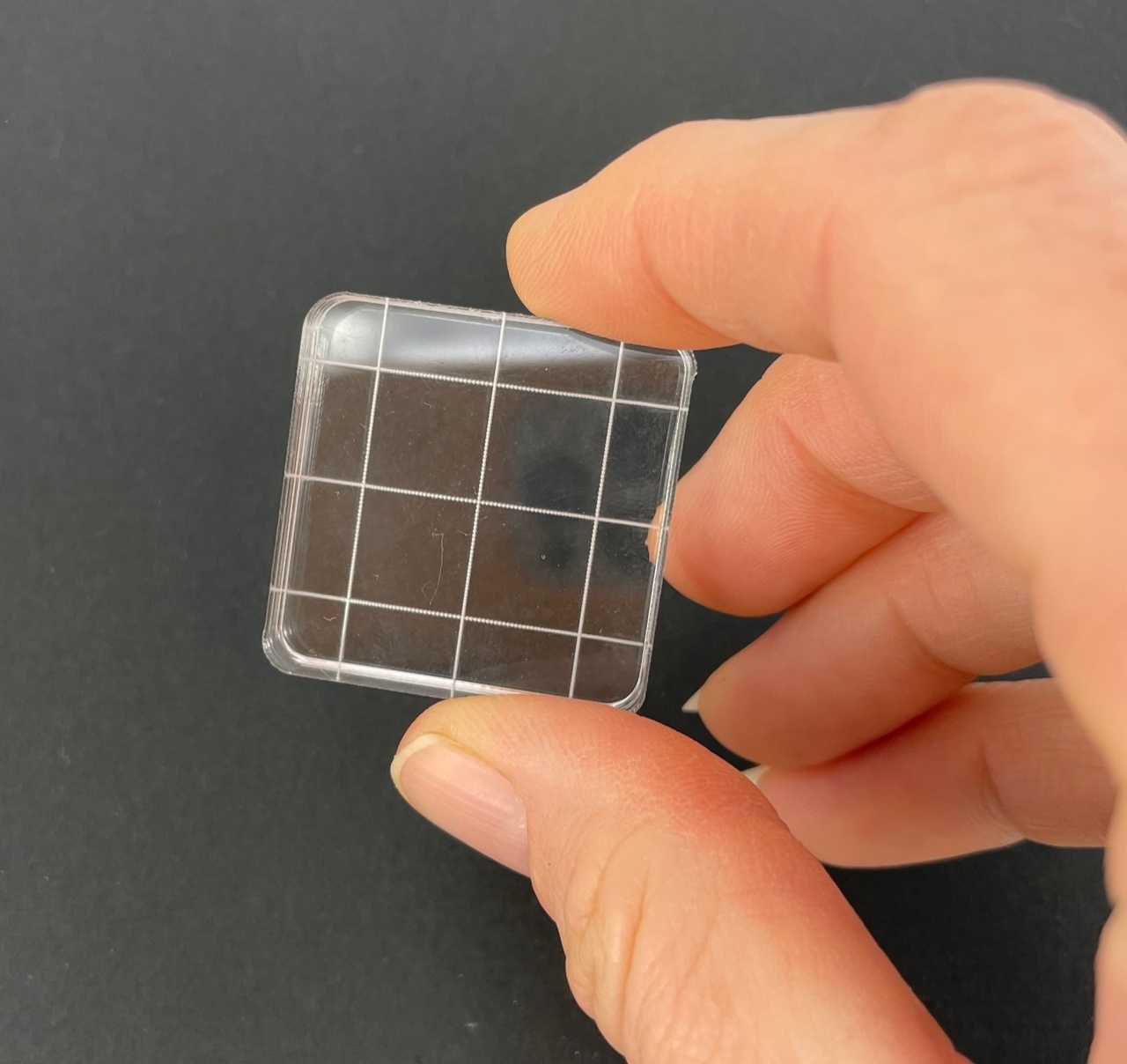 Acrylic Block 3cm x 3cm Stamp Block with Grid