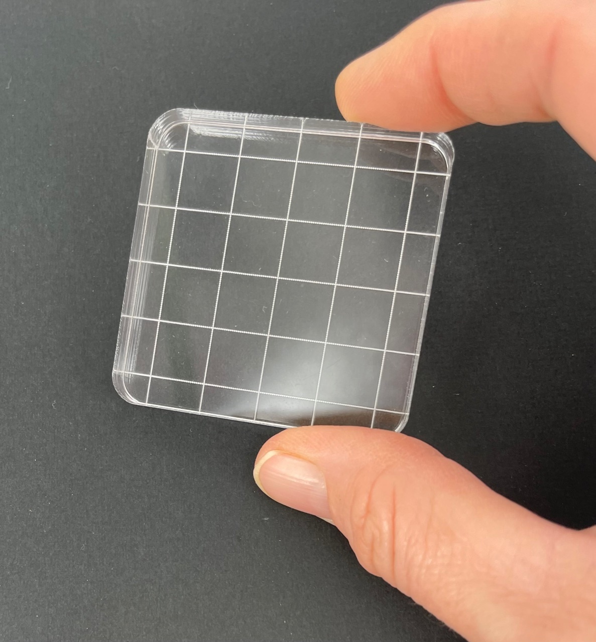 Acrylic Block 5cm x 5cm Stamp Block with Grid