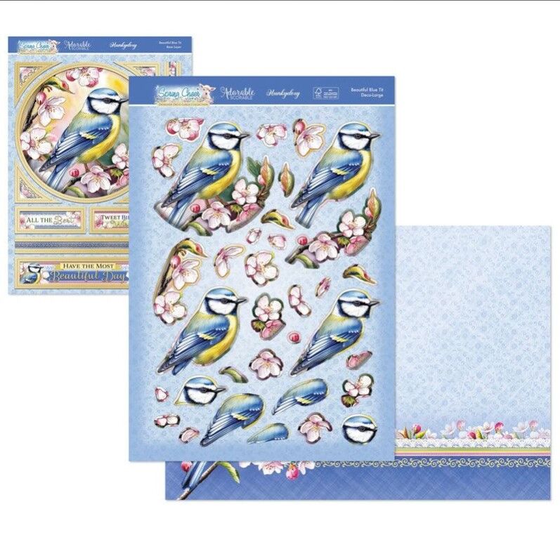 Hunkydory Crafts Spring Cheer Deco-Large Set - Beautiful Blue Tit