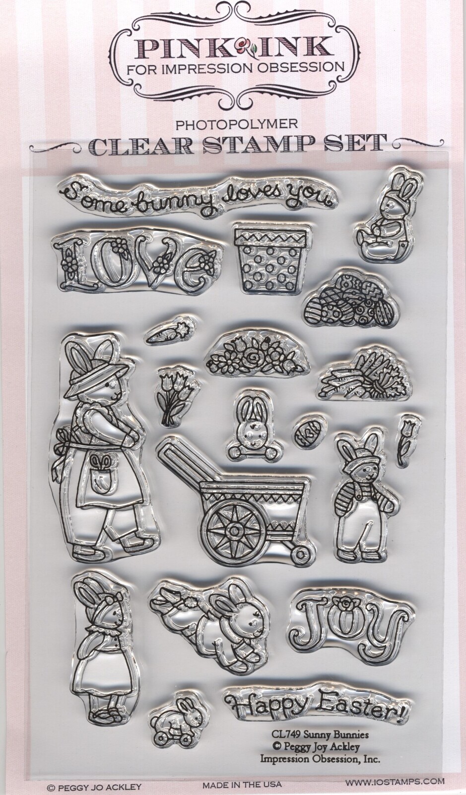 Pink Ink Impression Obsession Clear Stamps Sunny Bunnies