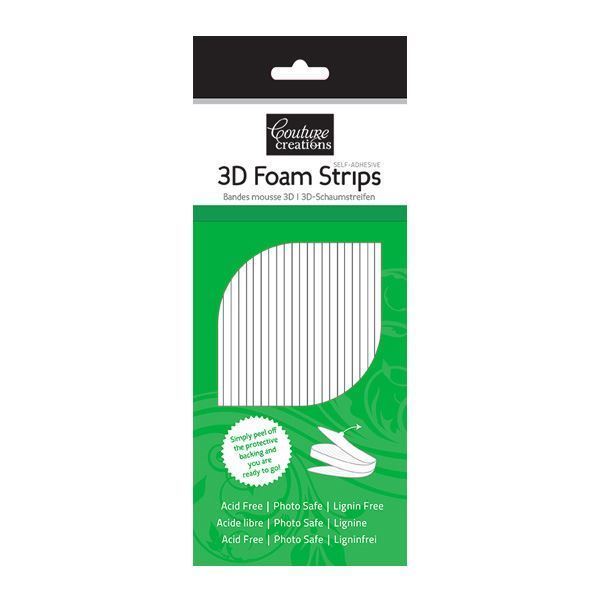 Couture Creations 3D Foam Double-Sided 3mm wide White Strips