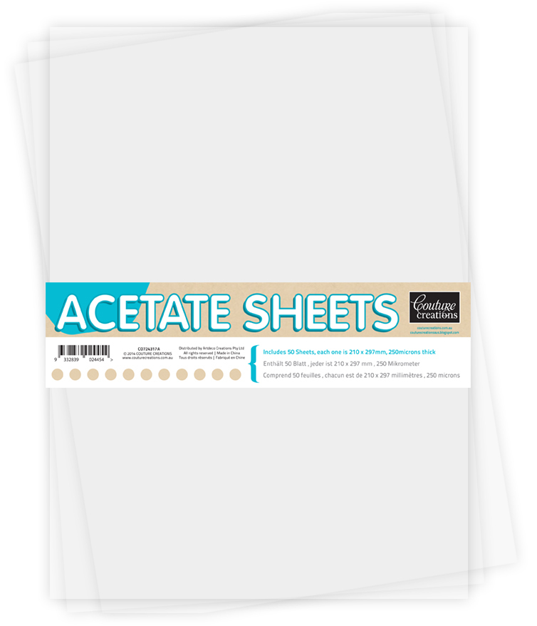 Couture Creations A4 250mic Acetate Sheets (50pk) 