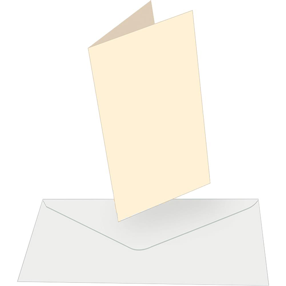 50 Blank Cream Tall Slimline Cards 10.5cm x 21cm and Envelopes 240gsm